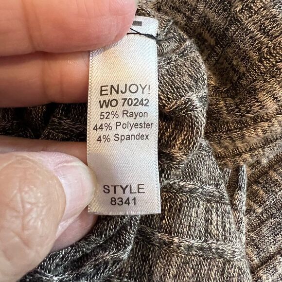 Michael Stars marled Black and Tan short sleeve sweater with raw edge S - Picture 8 of 11